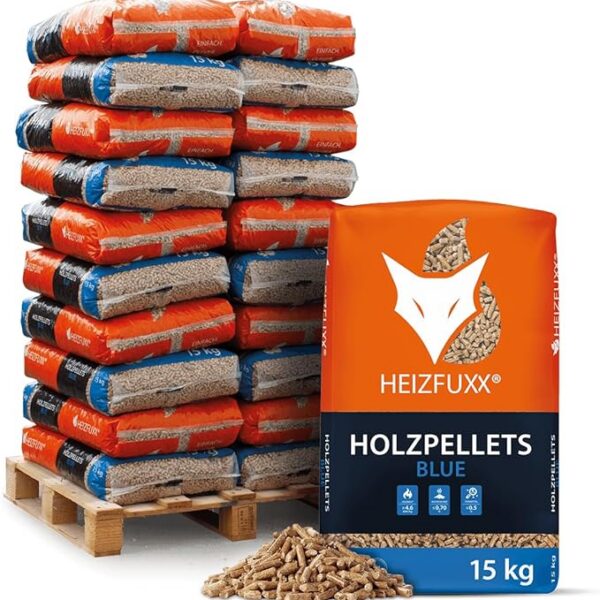 HEIZFUXX Holzpellets 6 mm – 300 kg – Premium Holzpellets aus Naturholz