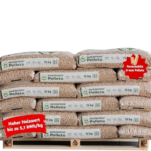 A&G-heute Holzpellets 6 mm 495 kg – DINplus ENplus A1 – Naturholz